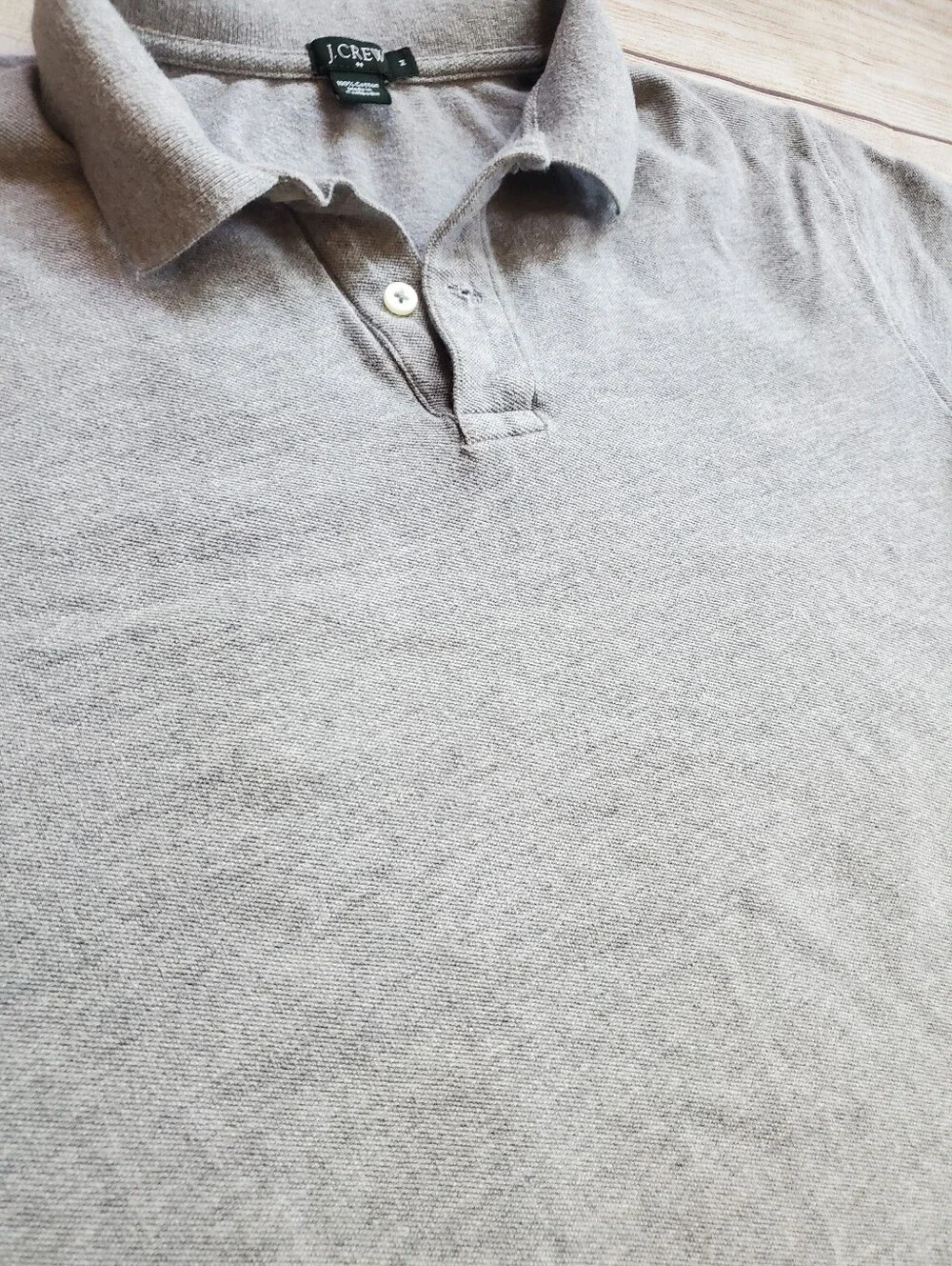 J. Crew Factory Men's Gray Pique Polo Shirt